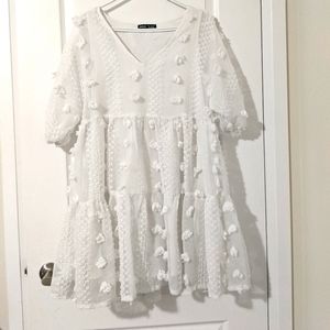 White pompom dress